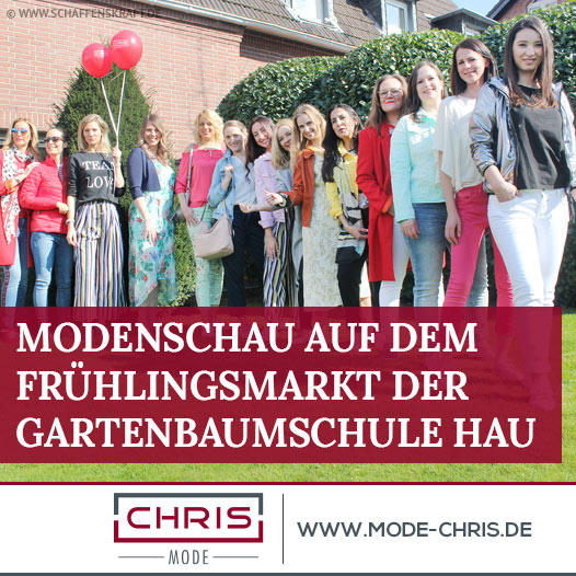 Modenschau auf dem Frühlingsmarkt der Gartenbaumschule Hau