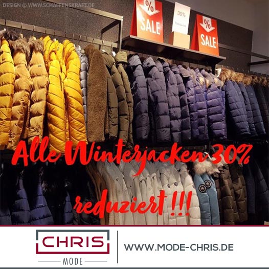 Alle Winterjacken 30% reduziert!